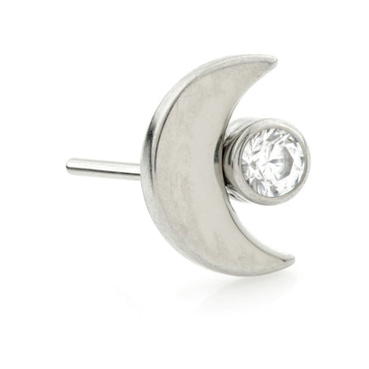 Threadless Ti Moon with Gem Attachment