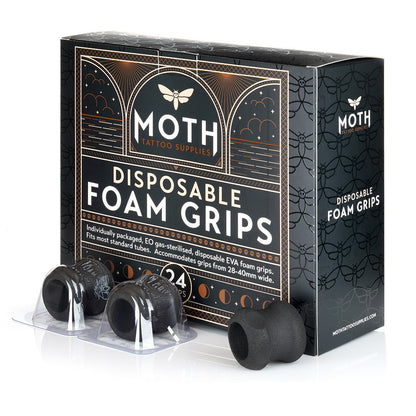 Moth Disposable Foam Grips - Black (Pack of 24)
