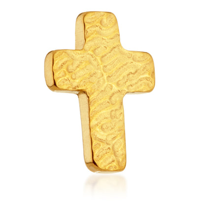 Zircon Gold Ti Threadless Rippled Cross Attachment