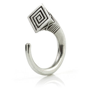 1x Silver Brass Square End Prong