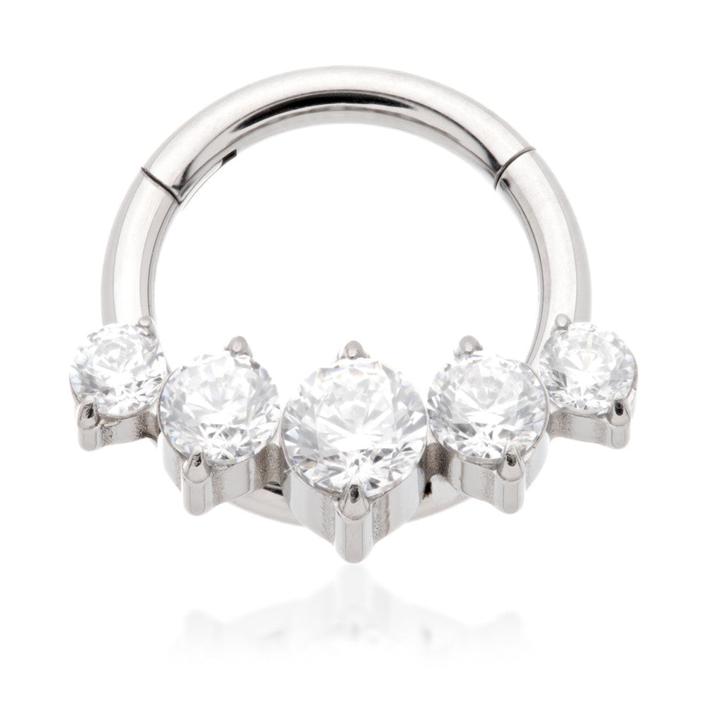 Ti Couture Front Facing Gem Hinged Ring