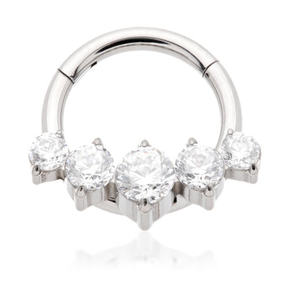 Ti Couture Front Facing Gem Hinged Ring