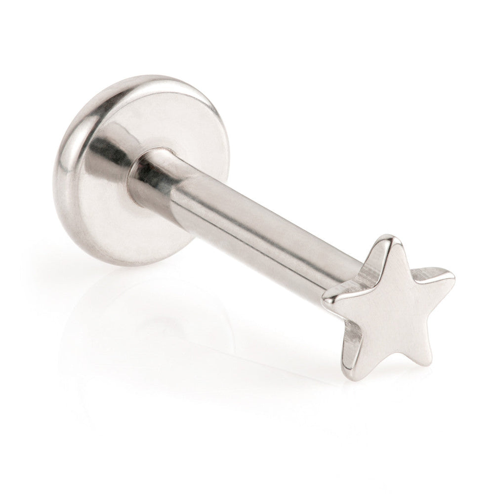 Ti Threadless Labret with Star Disk Attachment