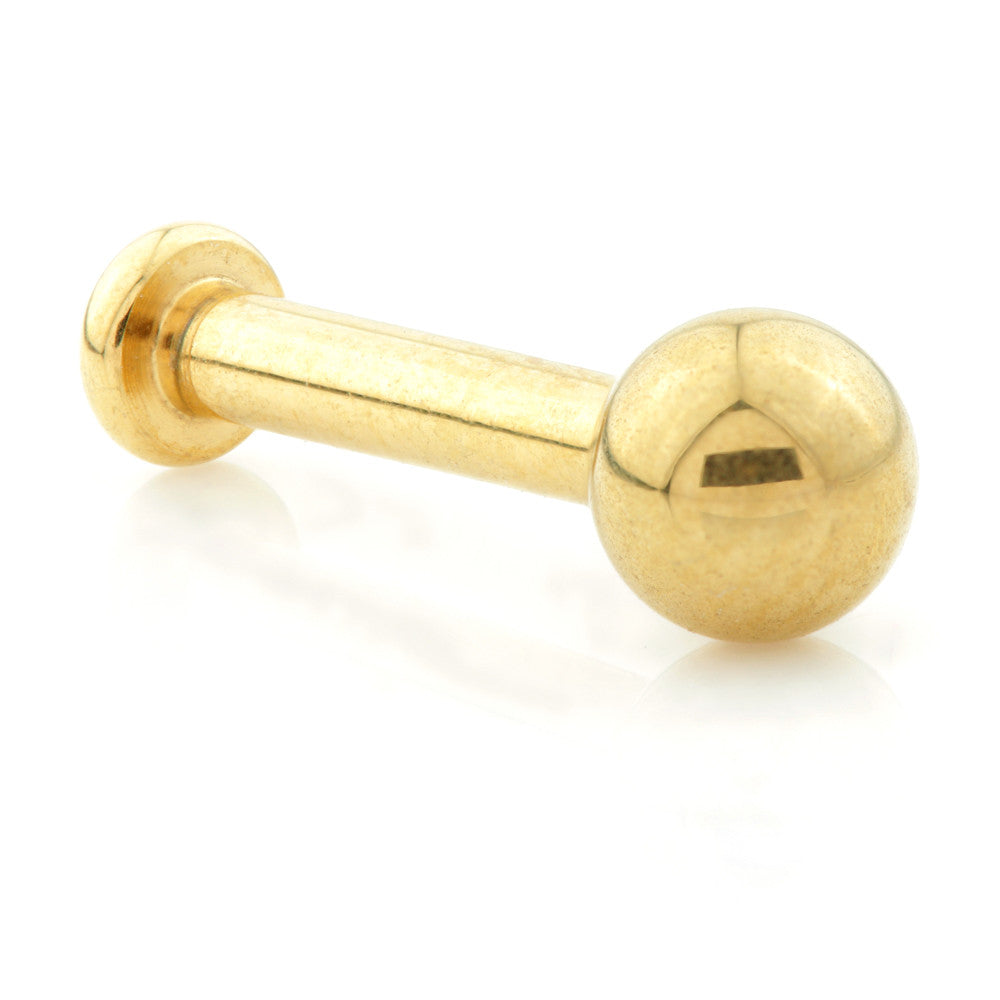Yellow Gold Internal PVD Small Base Ti Labret