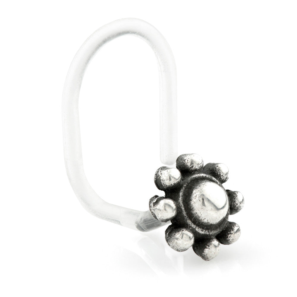 1x Silver Dot Surround & Plastic Nose Stud