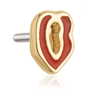 TL - 14ct Threadless Enamel Lips Pin Attachment