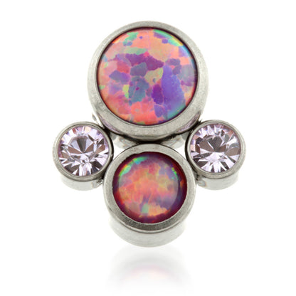 Titanium Internal Micro Quad Opal Gems - Purple
