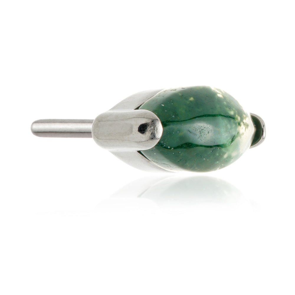 Ti Threadless Mini Moss Agate Marquise Attachment