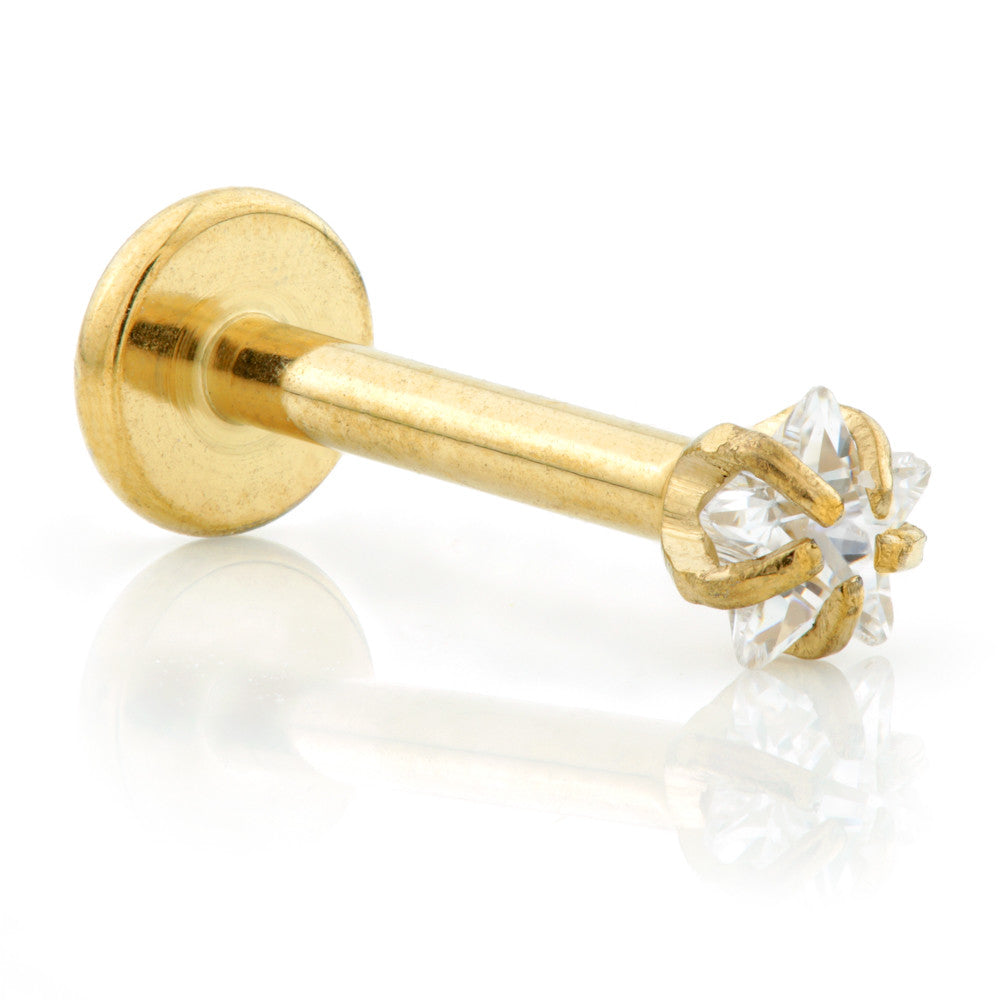 Zircon Gold Internal Ti Micro Labret with Star Gem Attachment (1.2mm)
