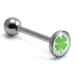 Steel Logo Tongue Stud - Shamrock