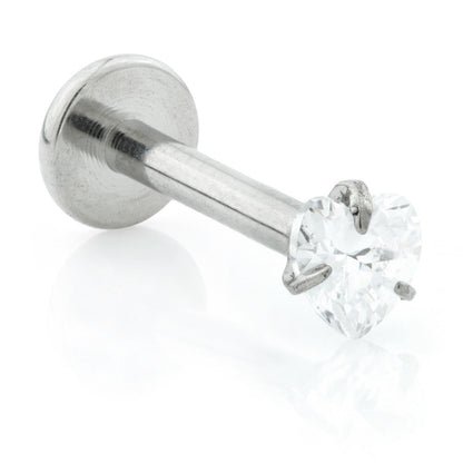 Internal Ti Micro Labret with Heart Gem Attachment (1.2mm)