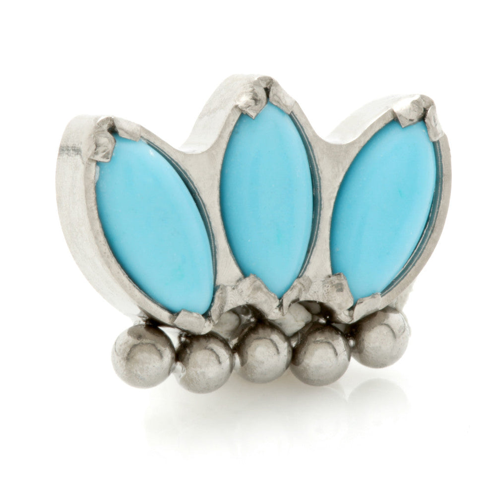 Ti Internal Triple Marquise with Beads Attachment with Turquoise Stone