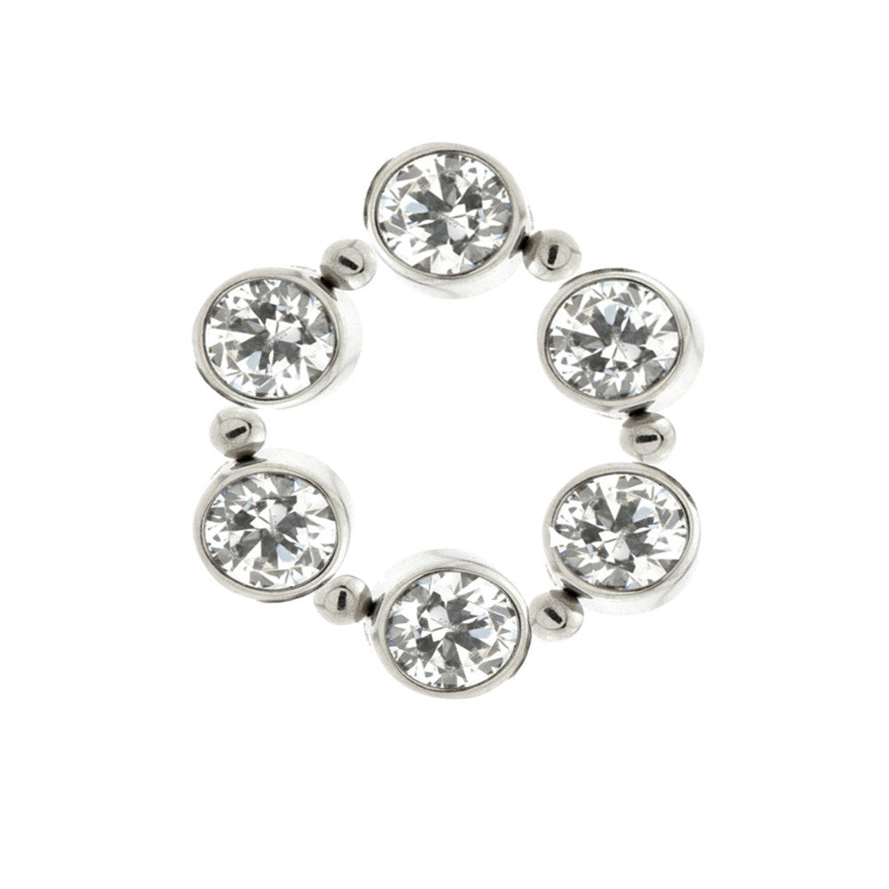 Ti Crystal Open Circle Charm for Hinge Segment Ring / BCR