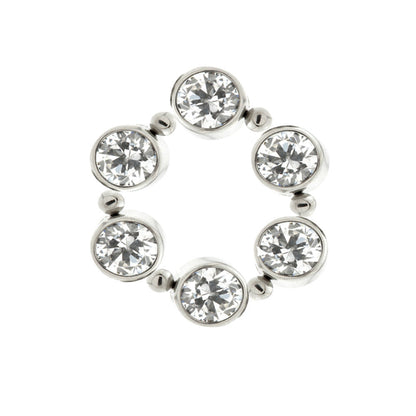 Ti Crystal Open Circle Charm for Hinge Segment Ring / BCR