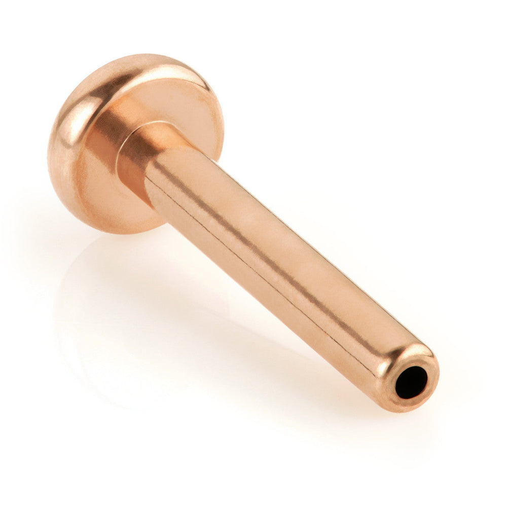 Rose Gold Ti Threadless Small Base Labret Stem