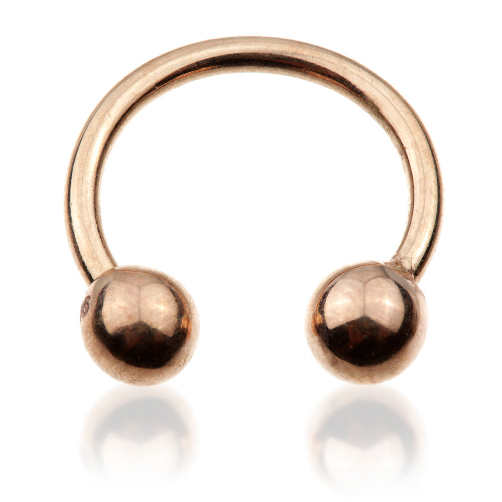 9ct Rose Gold Micro Circular Barbell - 1mm