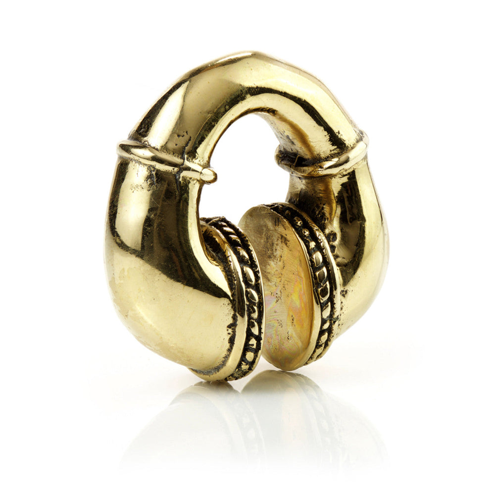 1x Hanging Brass Dumbbell Ear Weight -17.5gms