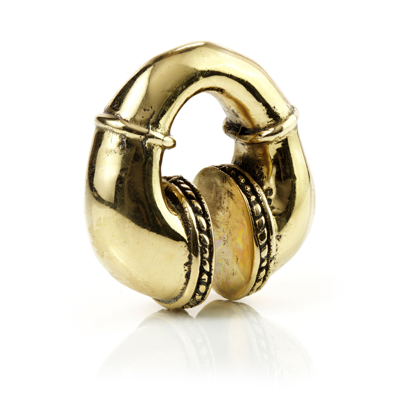 1x Hanging Brass Dumbbell Ear Weight -17.5gms