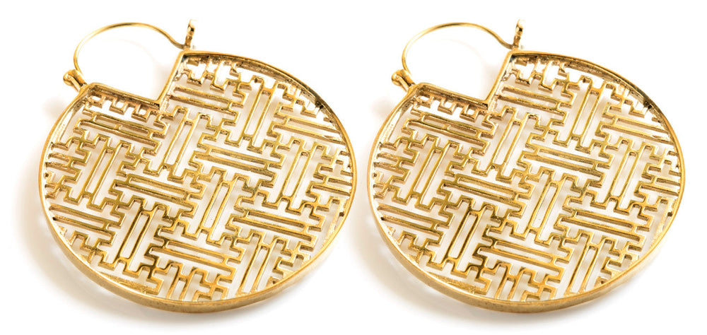 Brass Geometric Hoop Earrings (Pair) 22