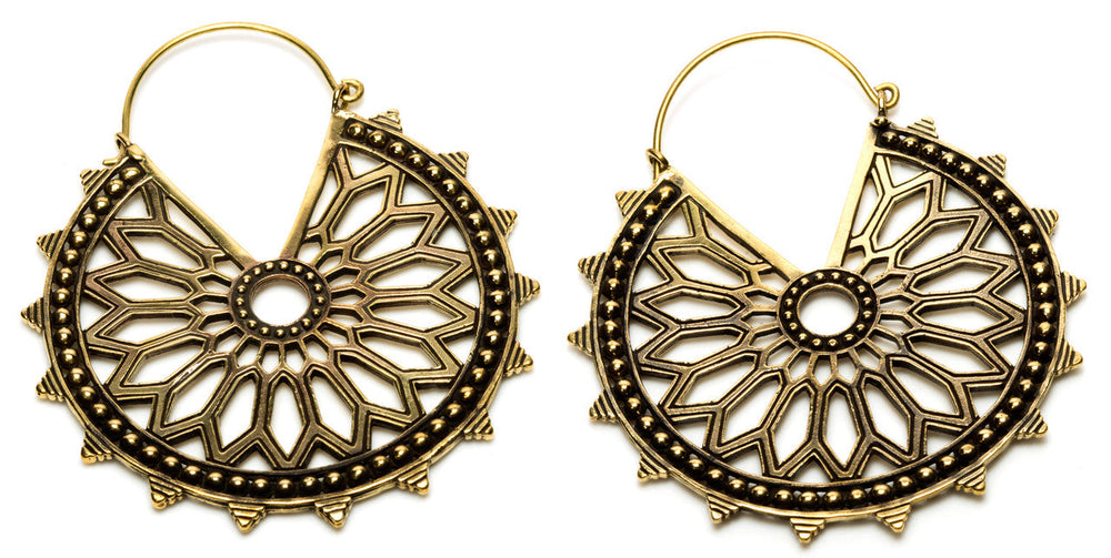 Huge Brass Mandala Earrings (Pair) - BRASSHOOP63