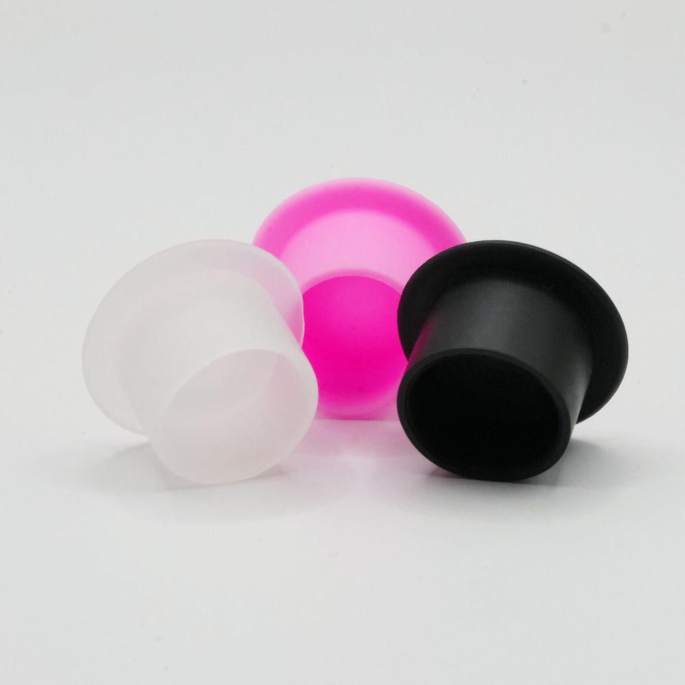 MOTH Round Silicone Ink Caps – 100 pcs (Black / Pink / White)