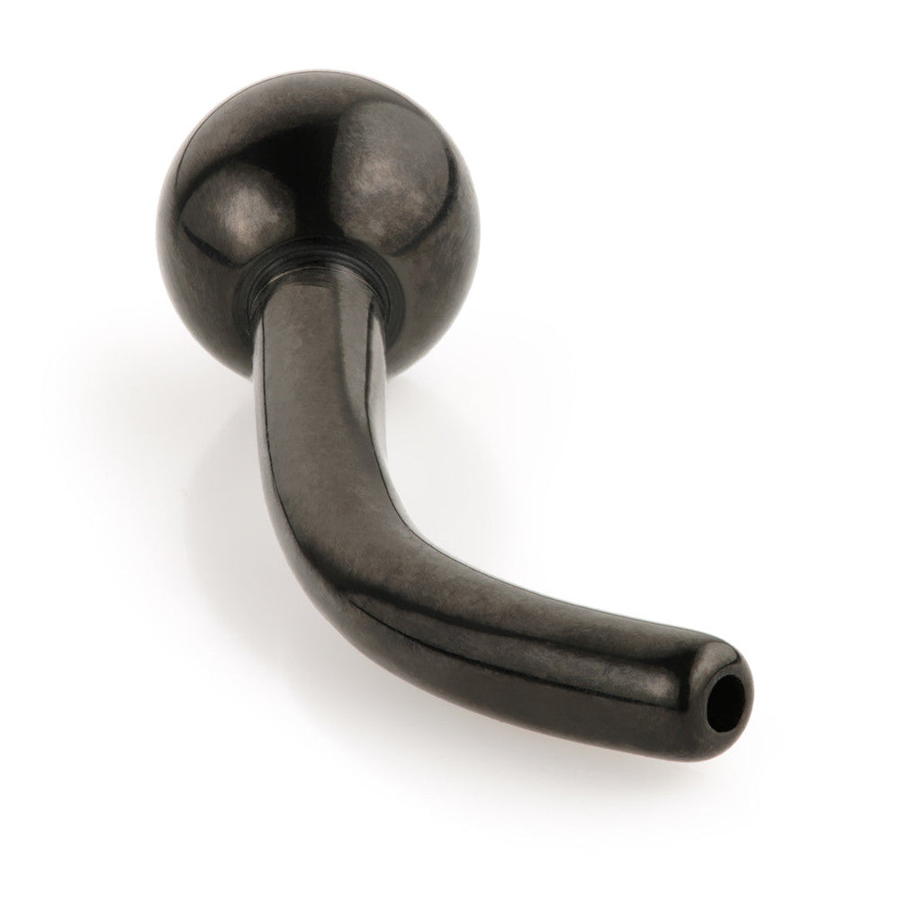 Evil Black Threadless Ti Micro Banana with Fixed Ball & Pop in Ball
