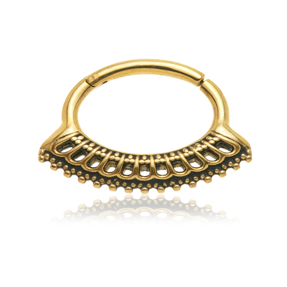 24K Yellow Gold PVD Daith Ring - GDDAITH10