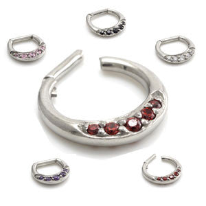Steel 5 Gem Septum Ring