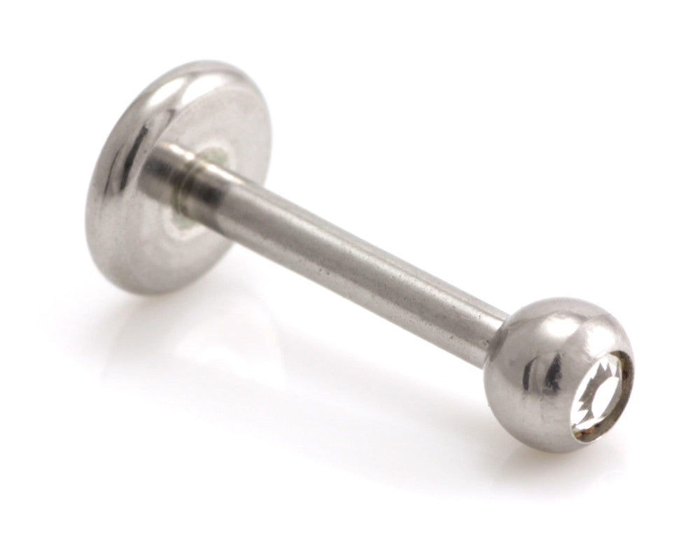 Steel Micro Gem Labret - 1.2mm-1.2-16-Crystal