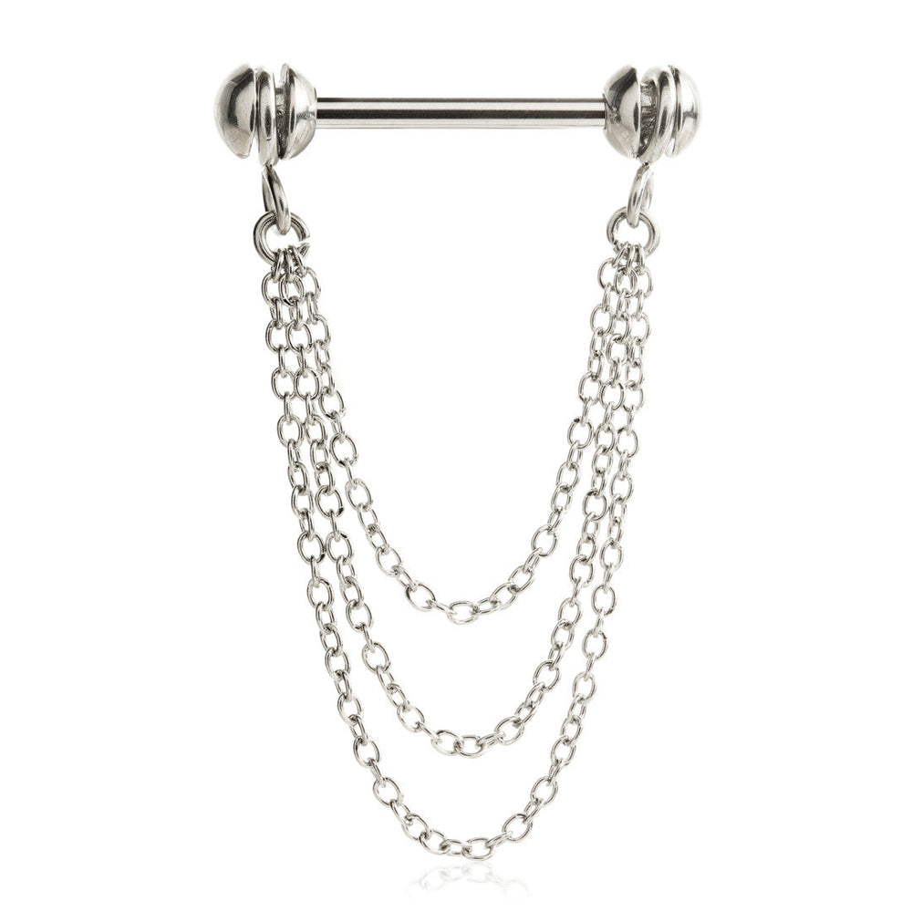 External Thread Steel Rotating Nipple Tri Chain Barbell
