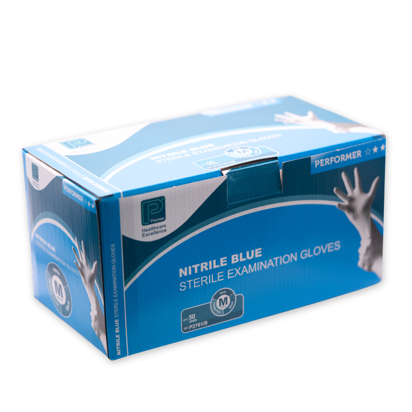 Premier Performer Sterile Nitrile Blue Gloves - 50 Pairs