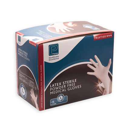 Premier Prestige Latex Powder Free Sterile Gloves - 50 Pairs