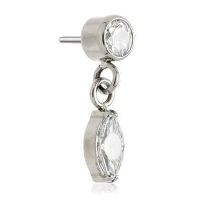 Ti Threadless Hanging Marquise Round Gem Attachment