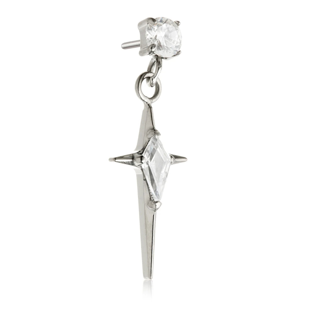 Ti Threadless Prong With Hanging Celestial Dagger Attachment