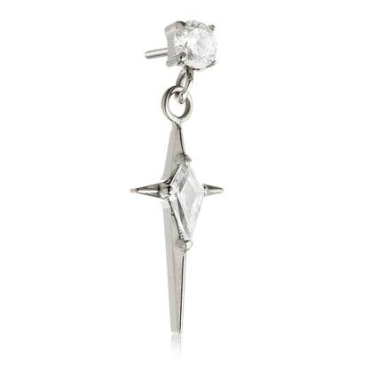 Ti Threadless Prong With Hanging Celestial Dagger Attachment