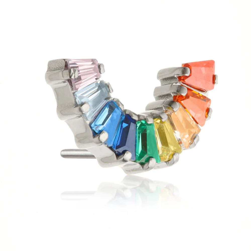 Ti Threadless Rainbow Multi-Coloured Gem Attachment 