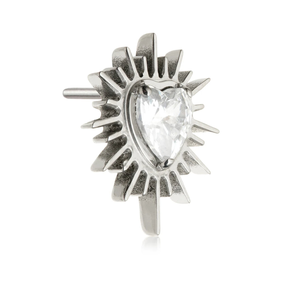 Ti Threadless Jewelled Spiked Heart Attachment