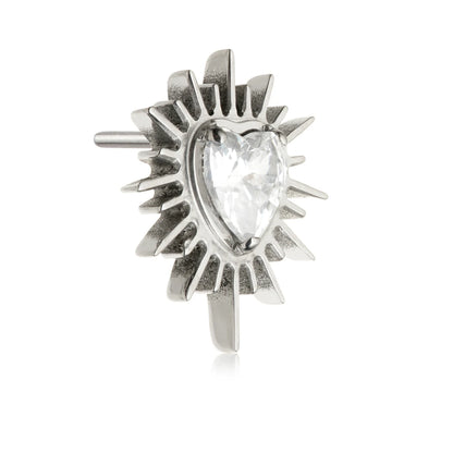 Ti Threadless Jewelled Spiked Heart Attachment