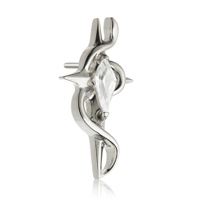 Ti Threadless Celestial Dagger With Snake Attachment