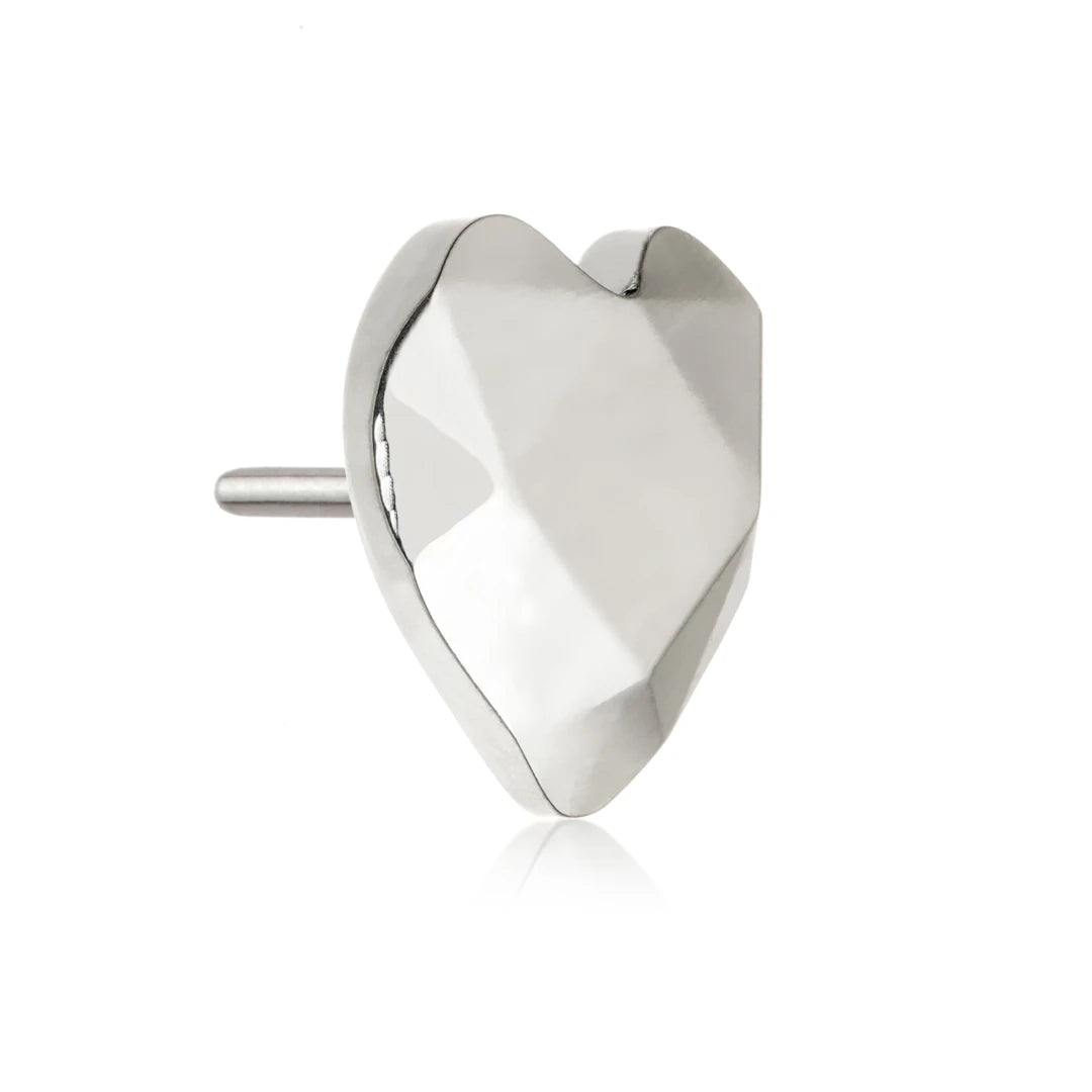 Ti Threadless Diamond Cut Heart Attachment
