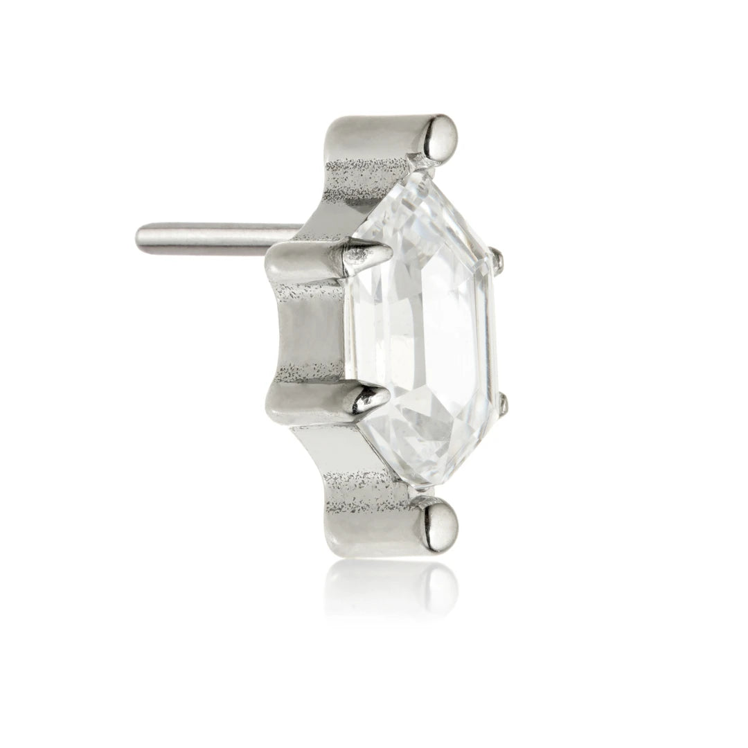 Ti Threadless Jewelled Prong Hexagon Attachment