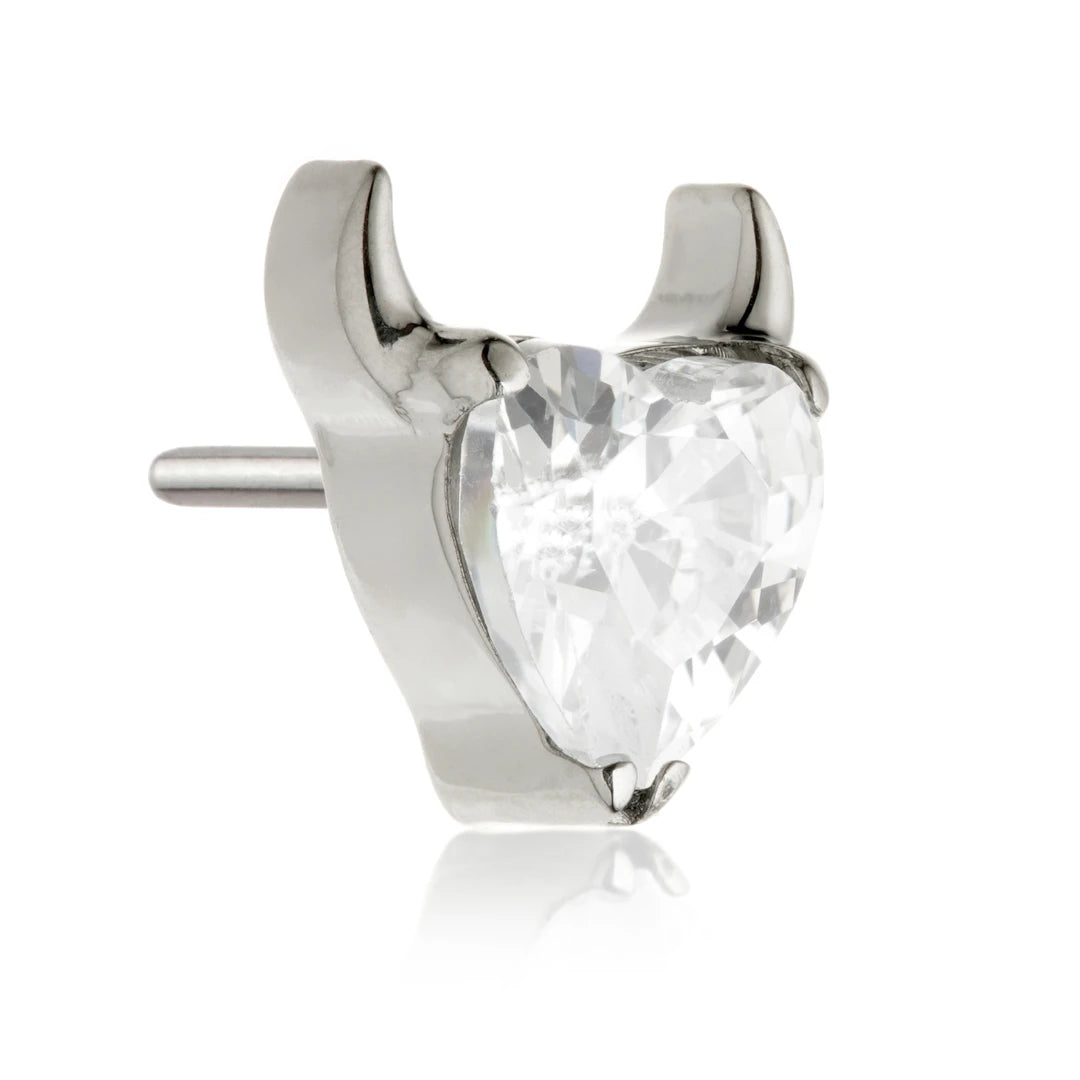 Ti Threadless Jewelled Horny Heart Attachment