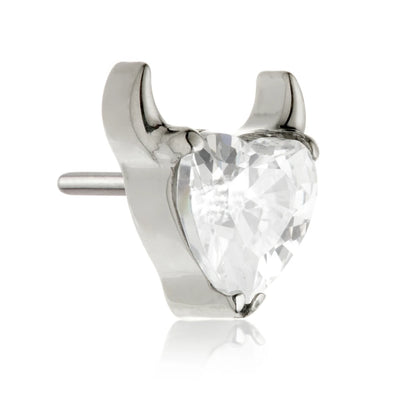 Ti Threadless Jewelled Horny Heart Attachment