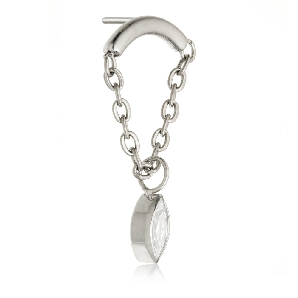 Ti Threadless Attachment With Marquise Hanging Chain