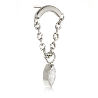 Ti Threadless Attachment With Marquise Hanging Chain