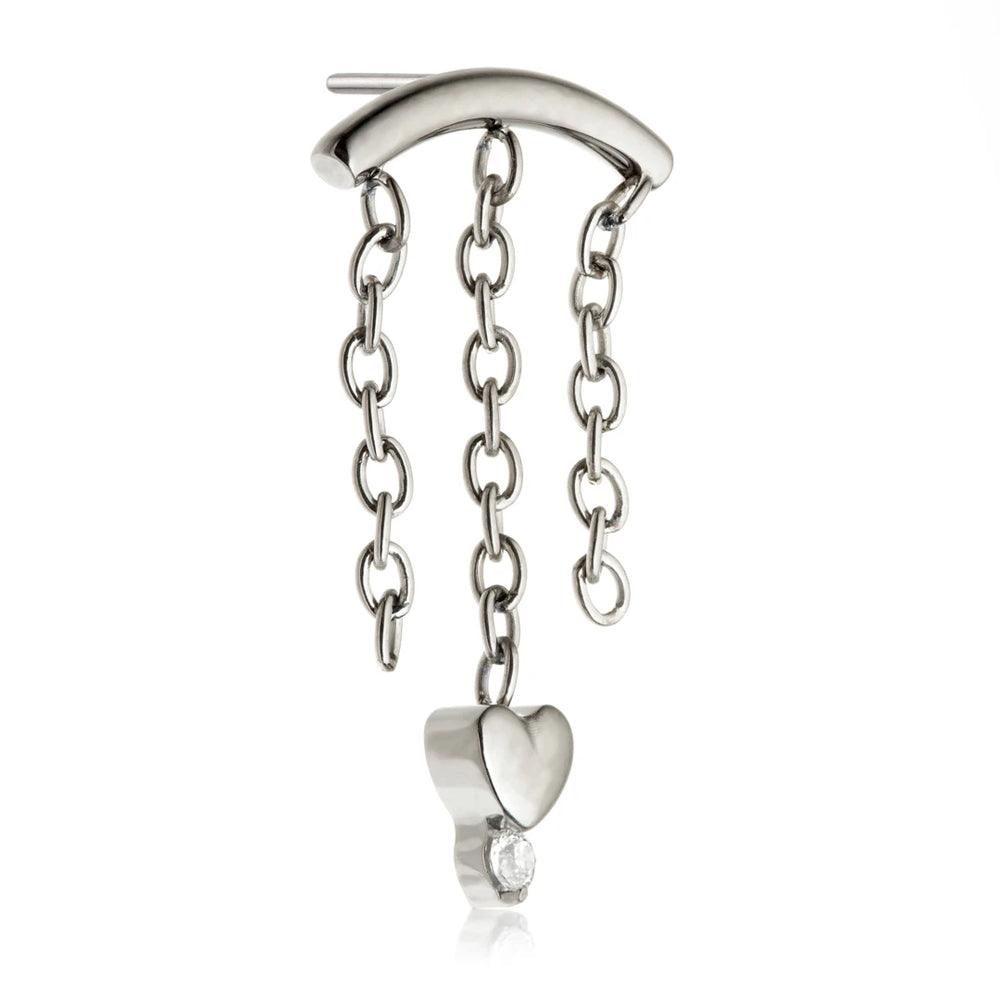 Ti Threadless Hanging Chain With Heart Attachment
