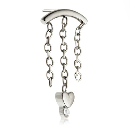 Ti Threadless Hanging Chain With Heart Attachment
