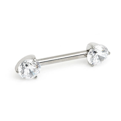 Ti Threadless Forward Facing Prong Set Gem Barbell