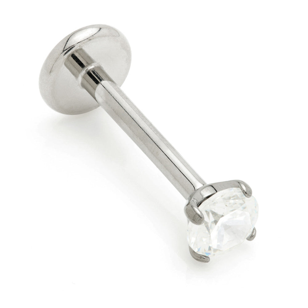 Ti Threadless Prong-Set Gem Labret (1mm)