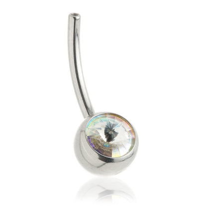 Perryman Titanium Internal Pointed Jewelled Navel Bar Stem With 0.9mm Thread - UK Made